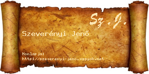 Szeverényi Jenő névjegykártya