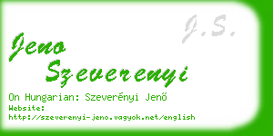jeno szeverenyi business card