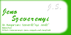 jeno szeverenyi business card